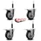 Service Caster 4'' Black Poly Swivel 3/4'' Expanding Stem Caster Set Total Lock Brake, 4PK SCC-EXTTL20S414-PPUB-BLK-34-4 - alternate 4